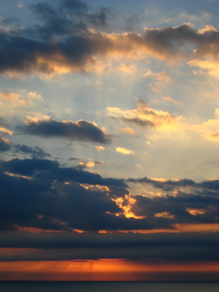 golden sky sea sunrise