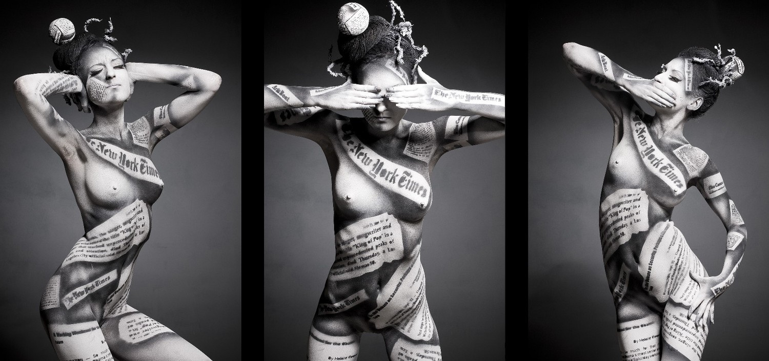 "Голая правда Нью-Йорк Таймс" www.valerystar.com valery star body art body painting