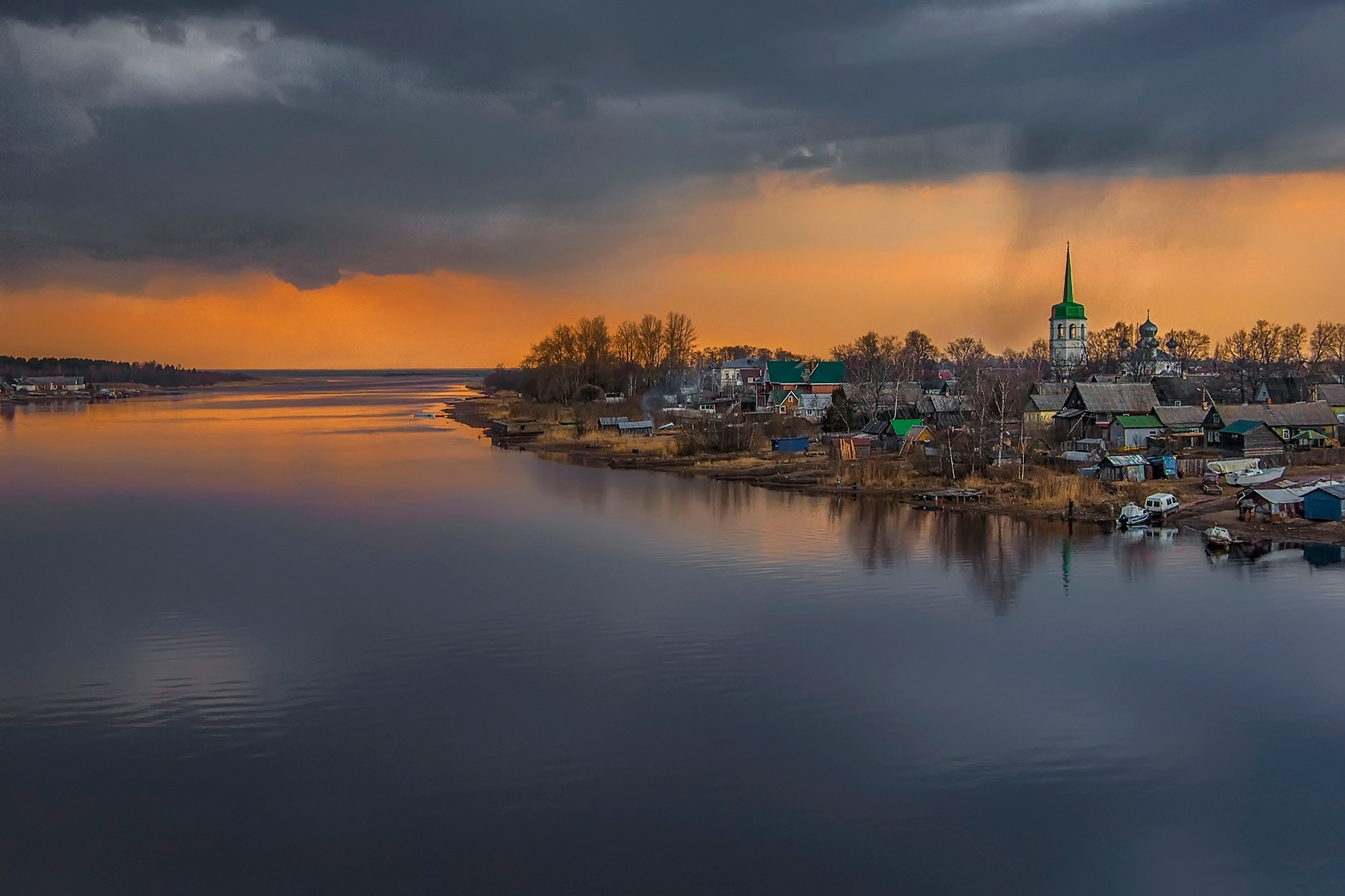 Симфония заката пейзаж природа закат река Сясь