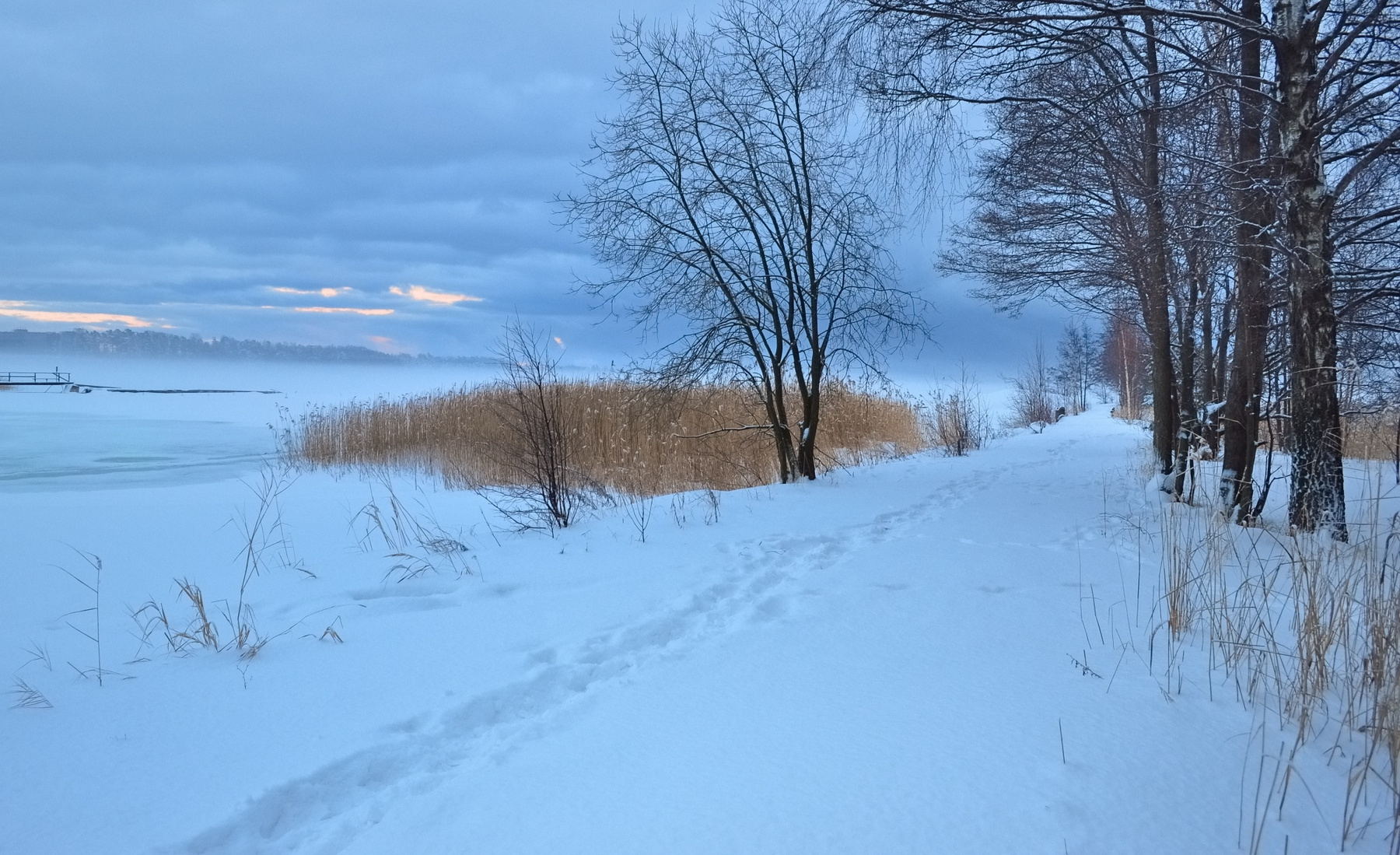 На островке. Зима зимний вечер Финский_залив Хельсинки winter evening Gulf Helsinki