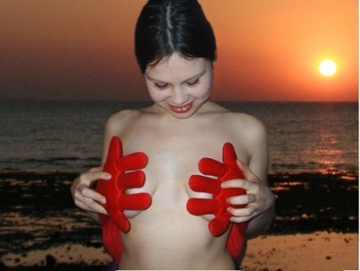 скромность... девушка. закат.море