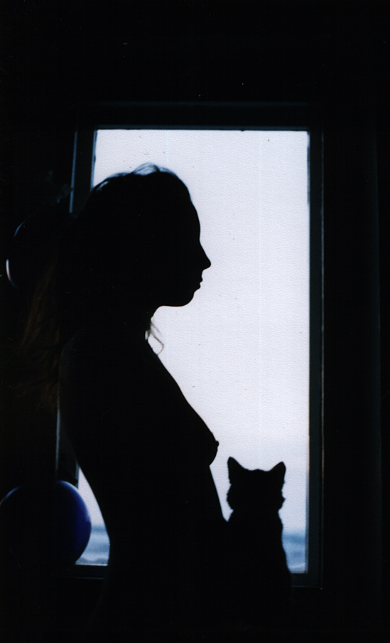 Cat-girl девушка, кошка, шарики, любовь, окно, ночь