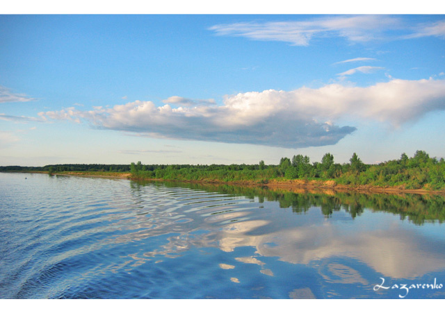 *** пейзаж, река, небо