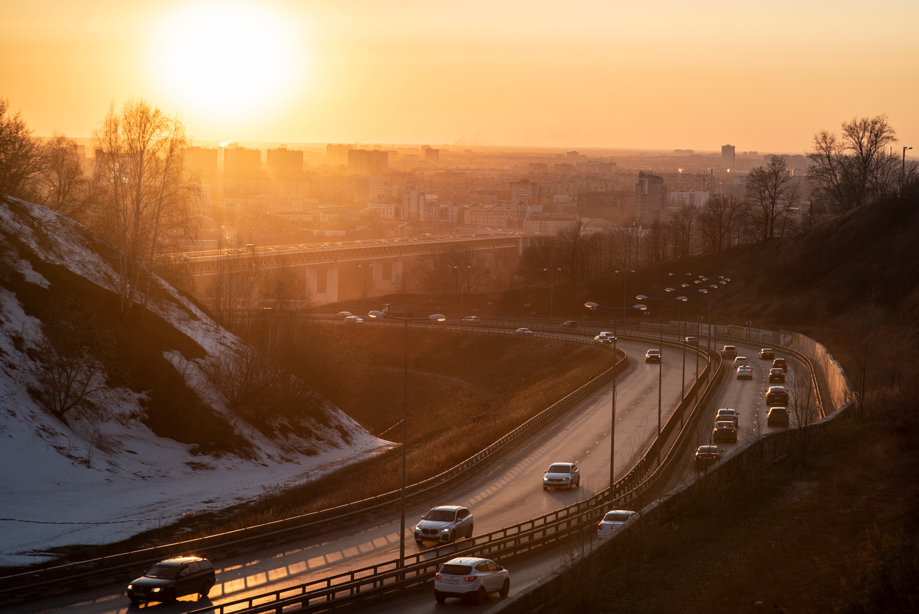 Закат над метромостом 