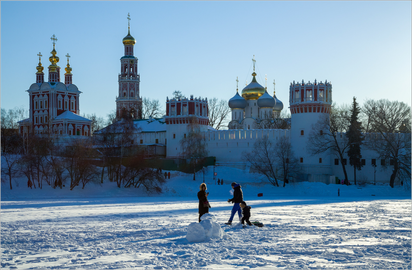 Воскресный день зима Новодевичий монастырь