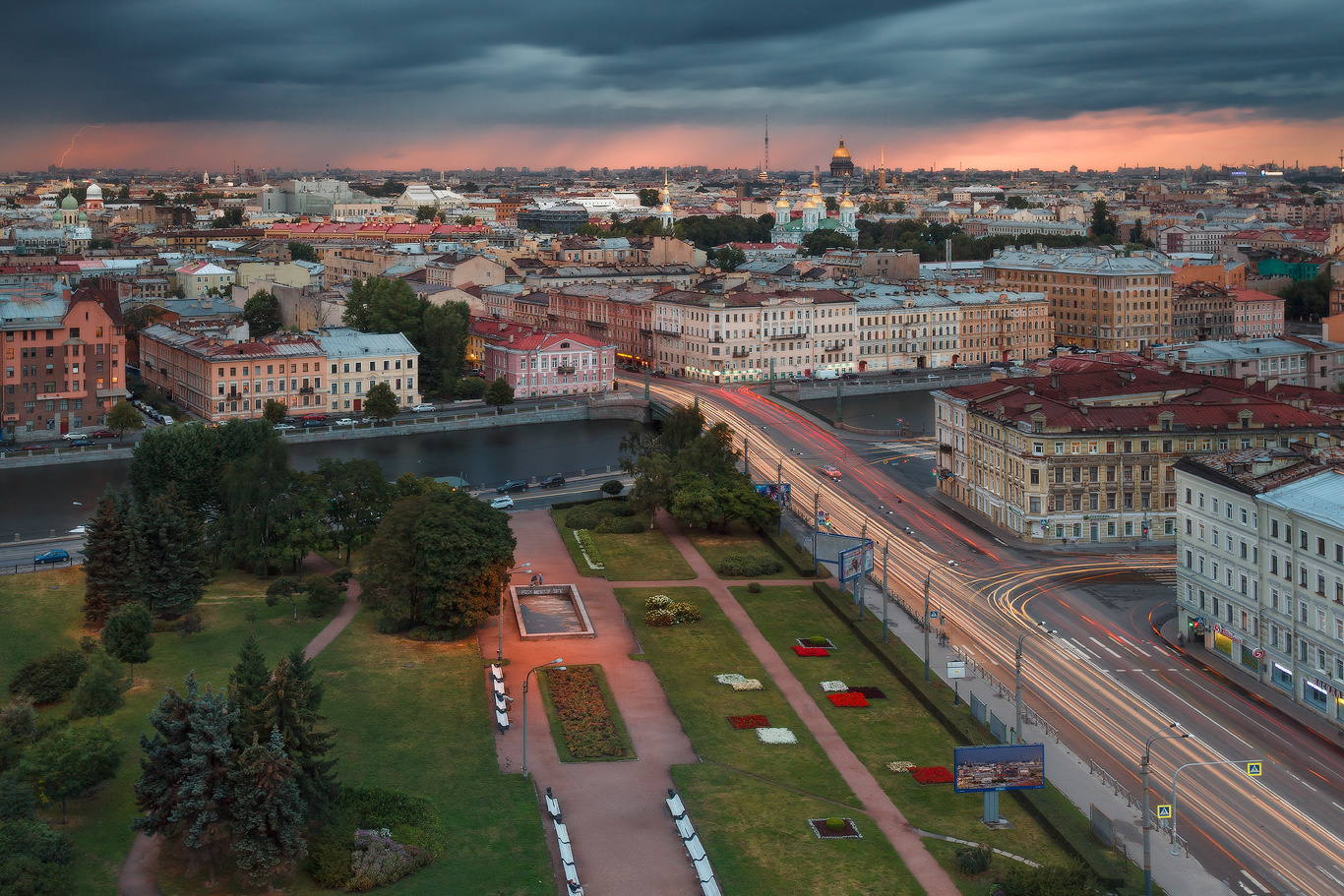про Коломну... санкт петербург фонтанка египетский мост река закат город городской коломна азимут гроза