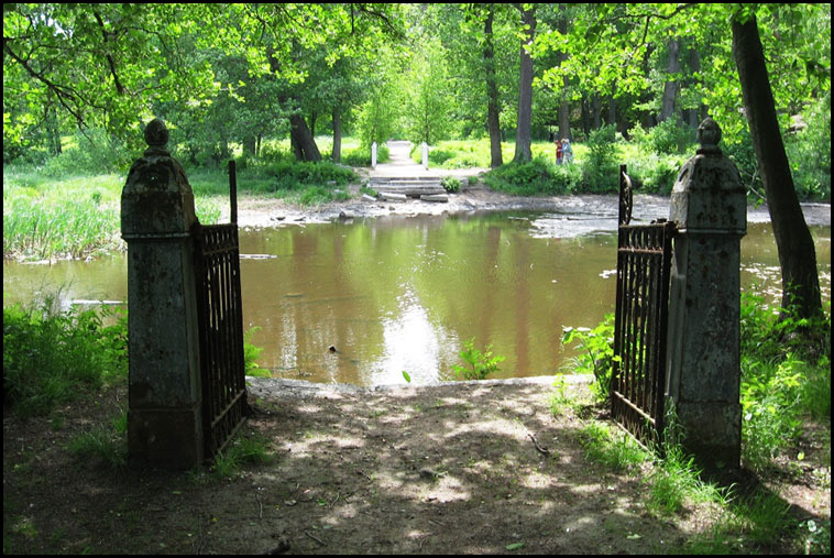 Врата ворота деревья вода