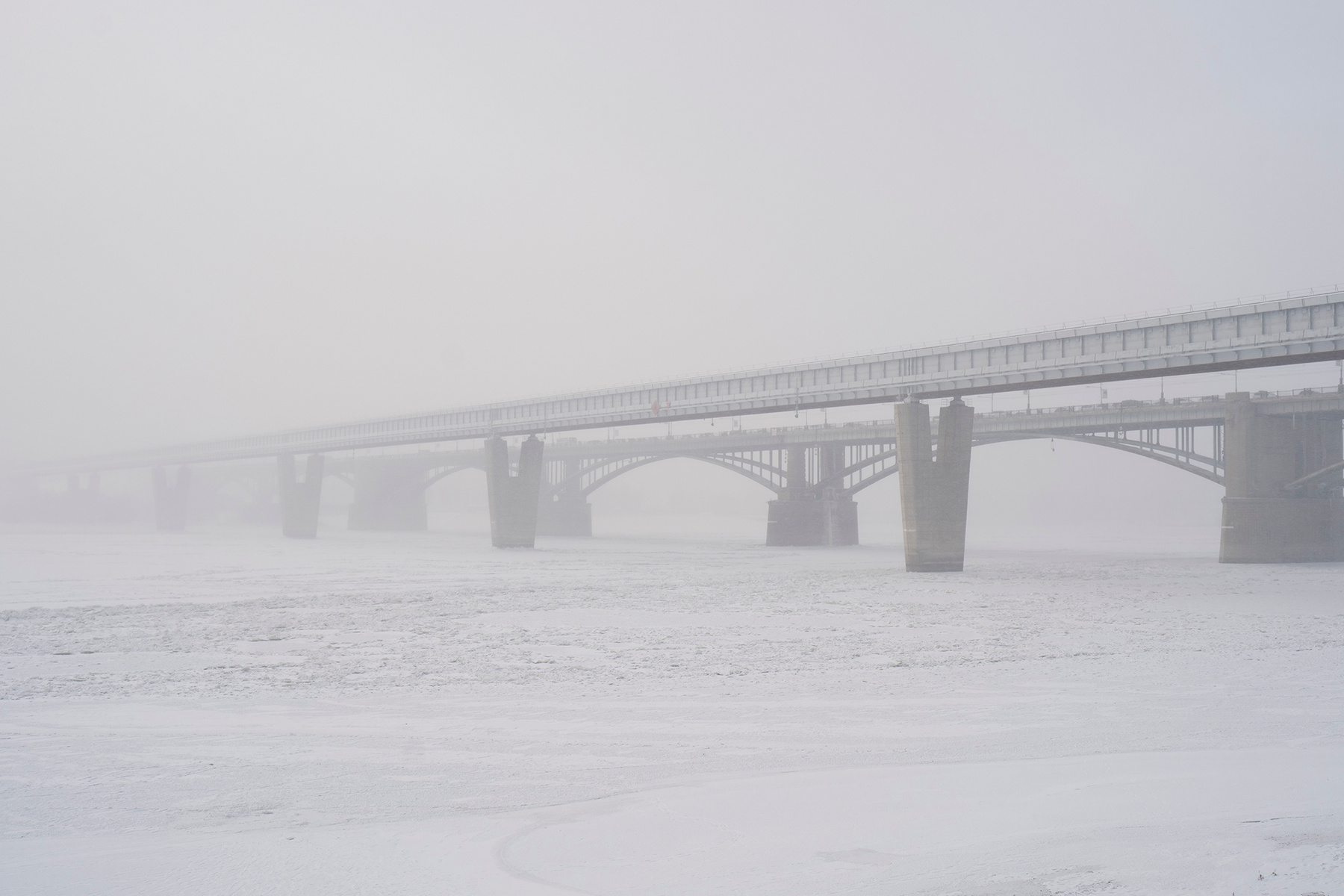 Сайлент Нск Мосты Новосибирск туман река