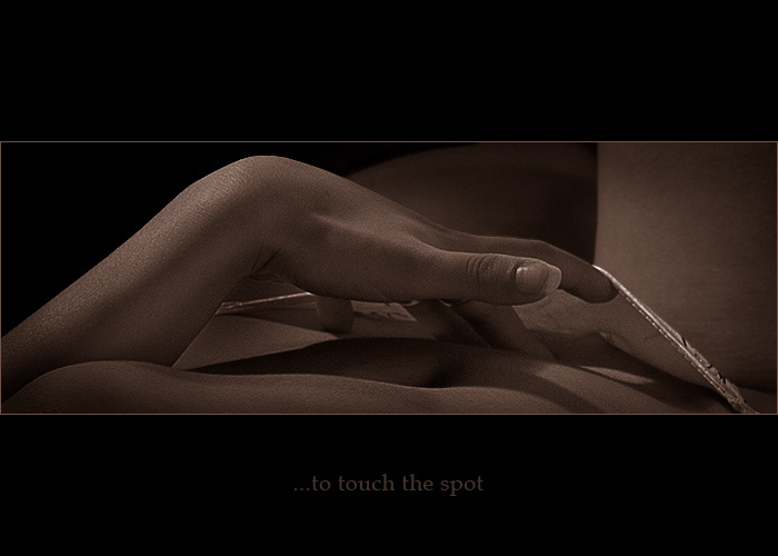 ... to touch the spot! girl art hand touch