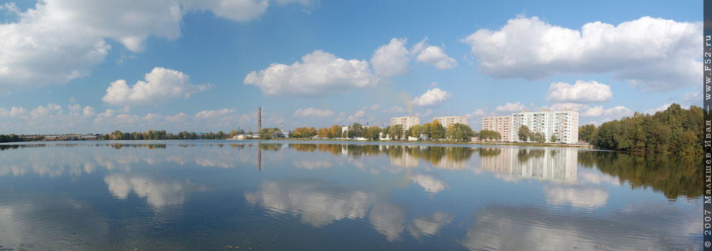 панорама выкса, нижний пруд, панорама
