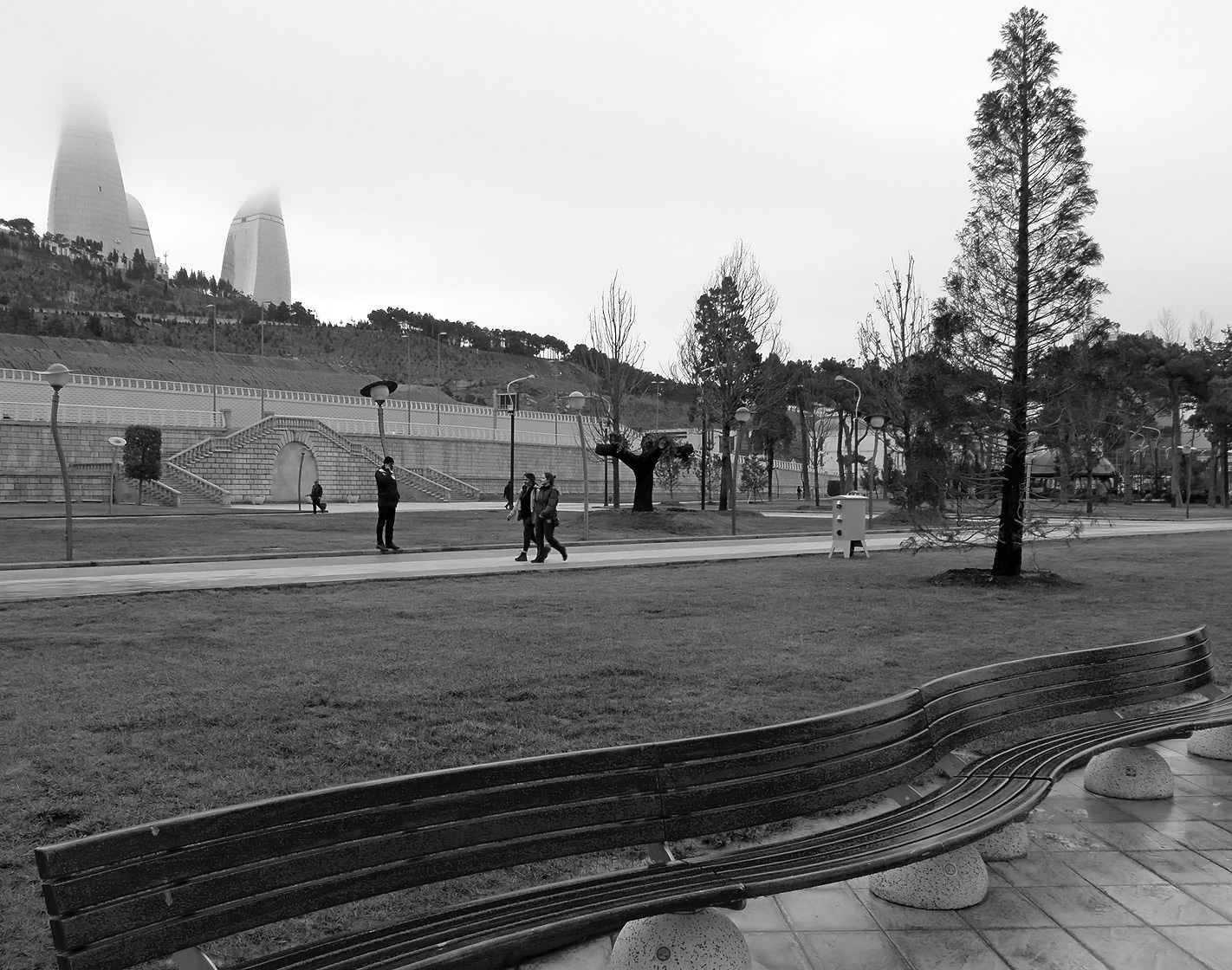 Хмурое утро в Баку Baku, morning