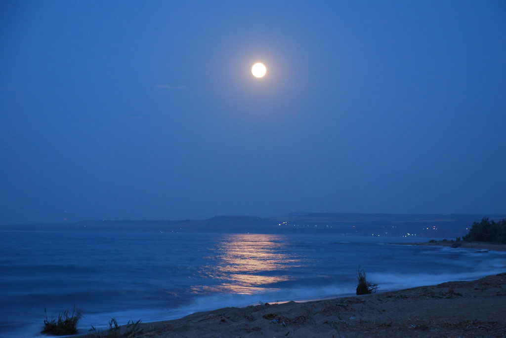 Лунная дорожка Луна,море,песок,Дагестан