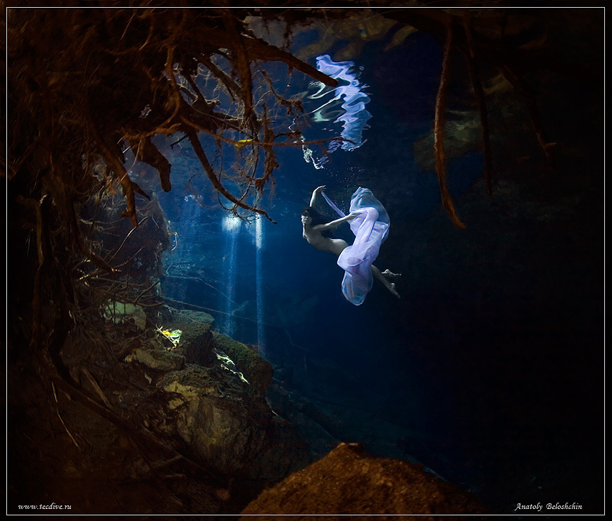 Сирена (подводное фото. репост) underwater nudes fashion Anatoly Beloshchin cave Chac Mool Mexico Анатолий Белощин Seacam