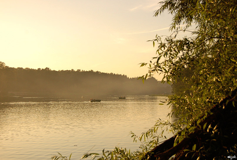 sunset evening on the lake озеро вечер закат солнце лодки