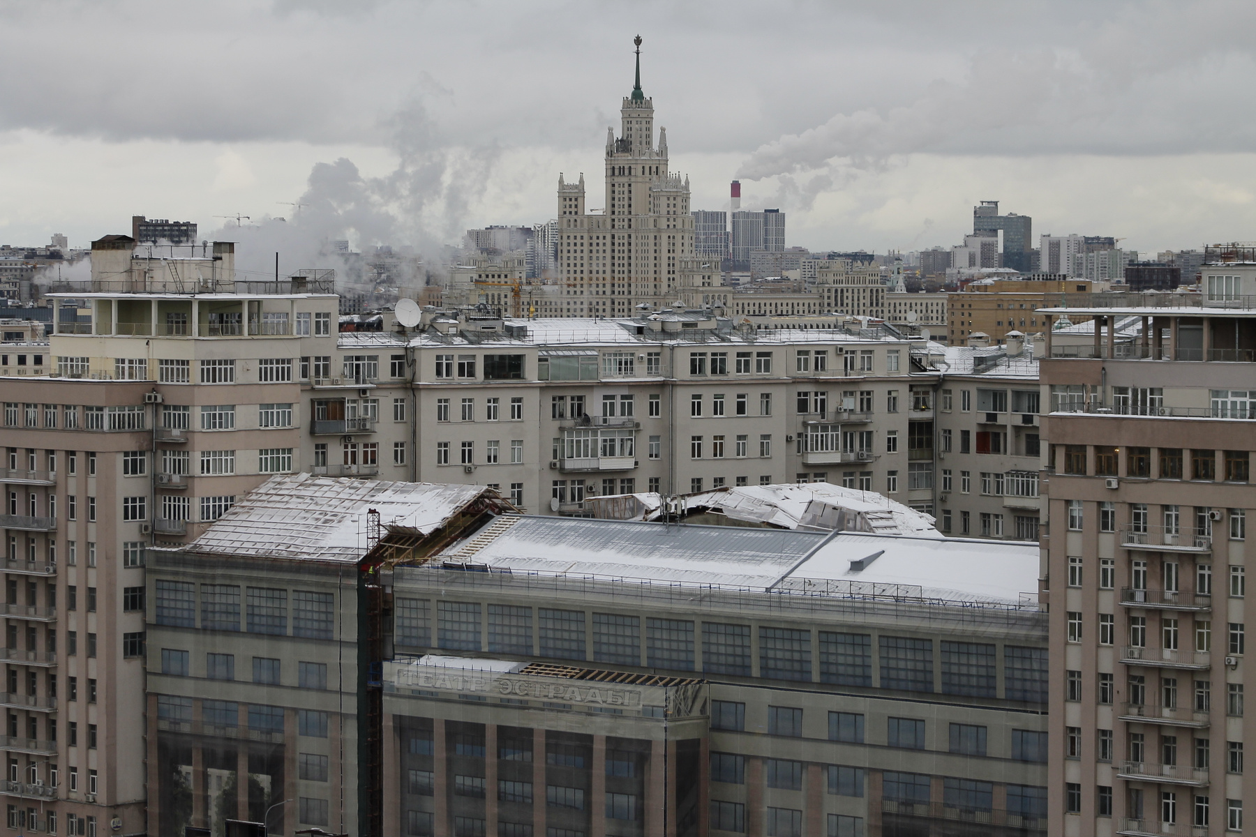 Вид на Москву со смотровой площадки Храма Христа Спасителя Москва