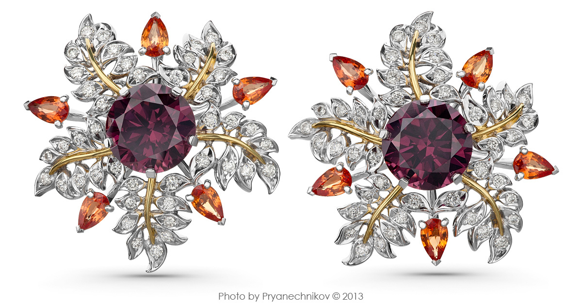 Jewellery Photography. Фото Ювелирных изделий с бриллиантами и драгоценными камнями. Ювелирный постер. Diamond Jewelry. ARNE Pryanechnikov Прянечников Родолиты спессартины бриллианты