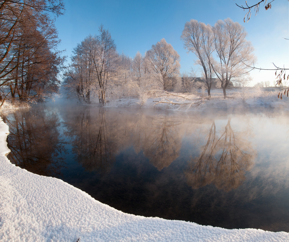 П27 зима мороз речка