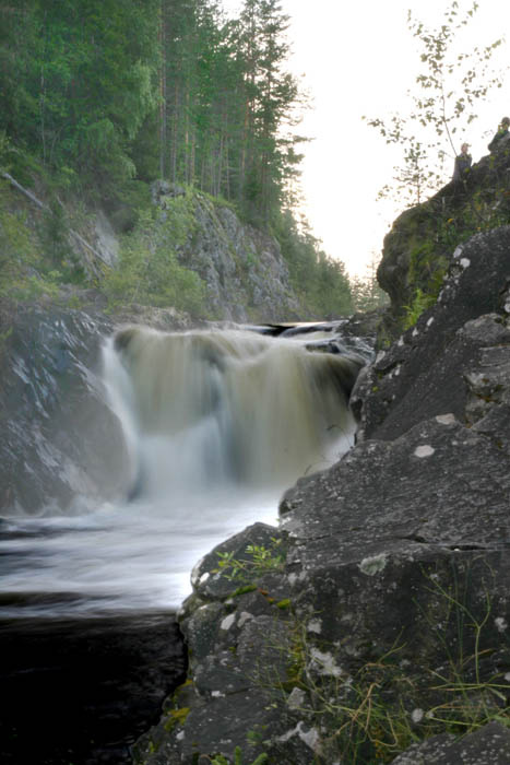 Waterfall вода водопад сумерки карелия Кивач