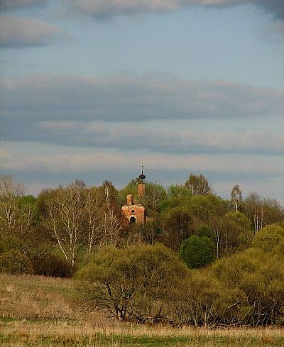 пейзаж деревня, лето, церковь