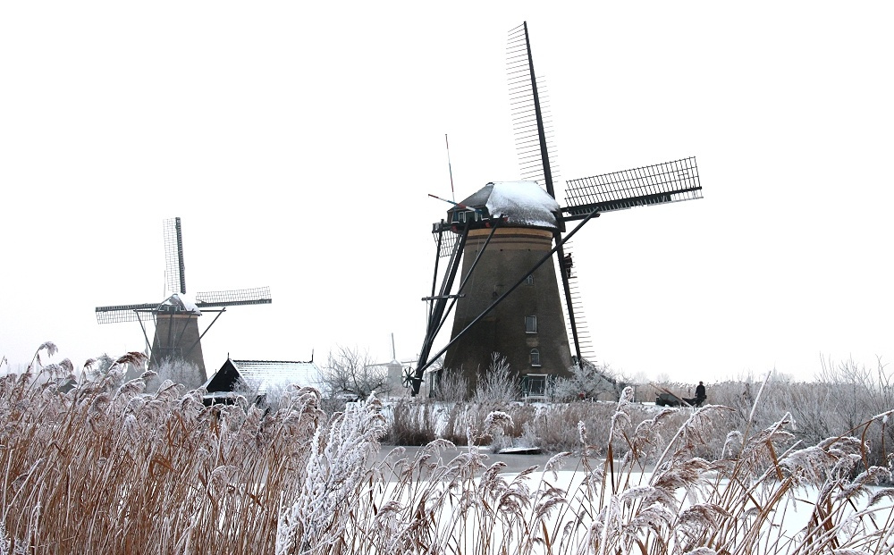 Голландские зимы 4 Kinderdijk Nederland
