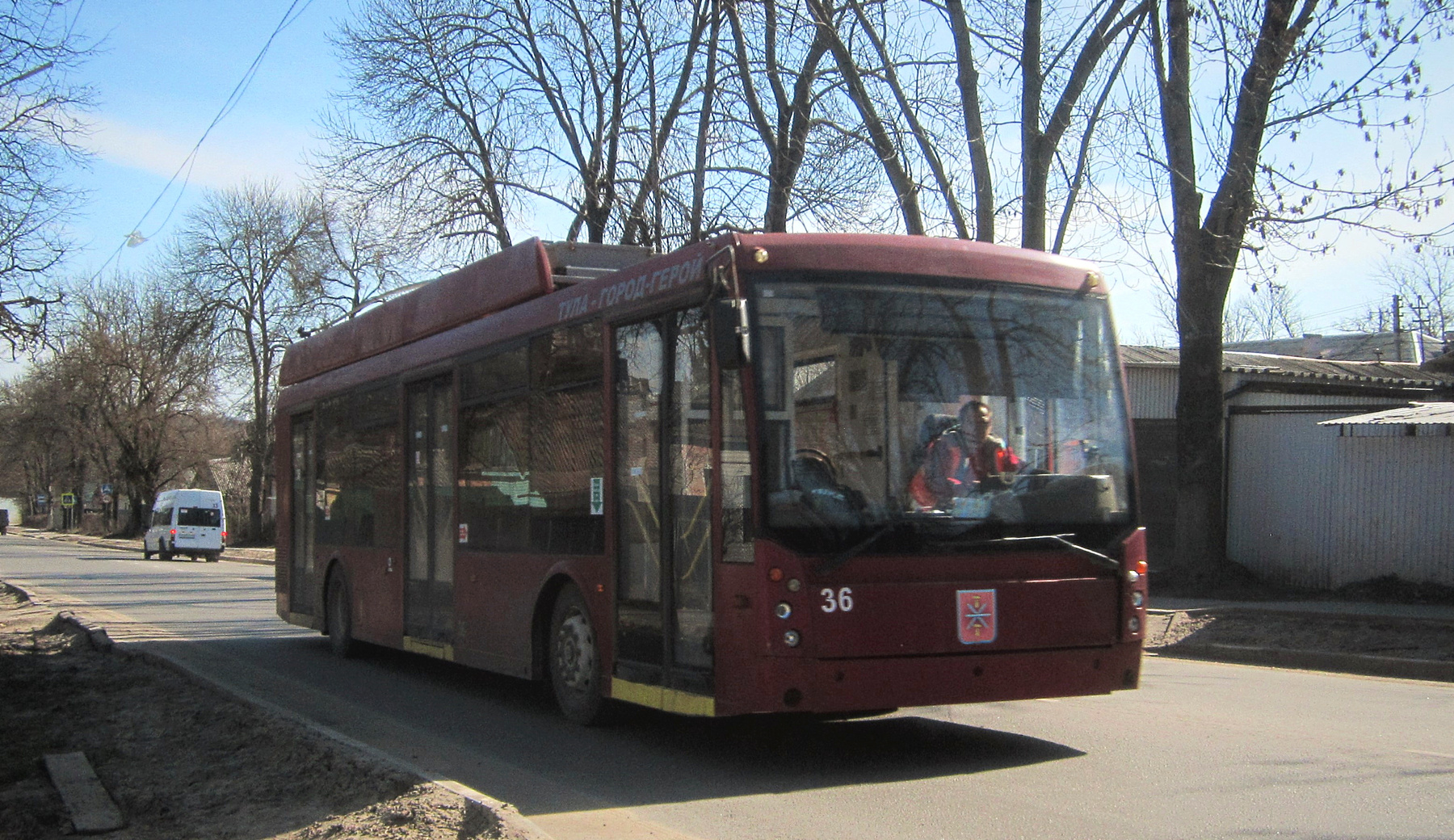 36 Тула троллейбус улица город весна