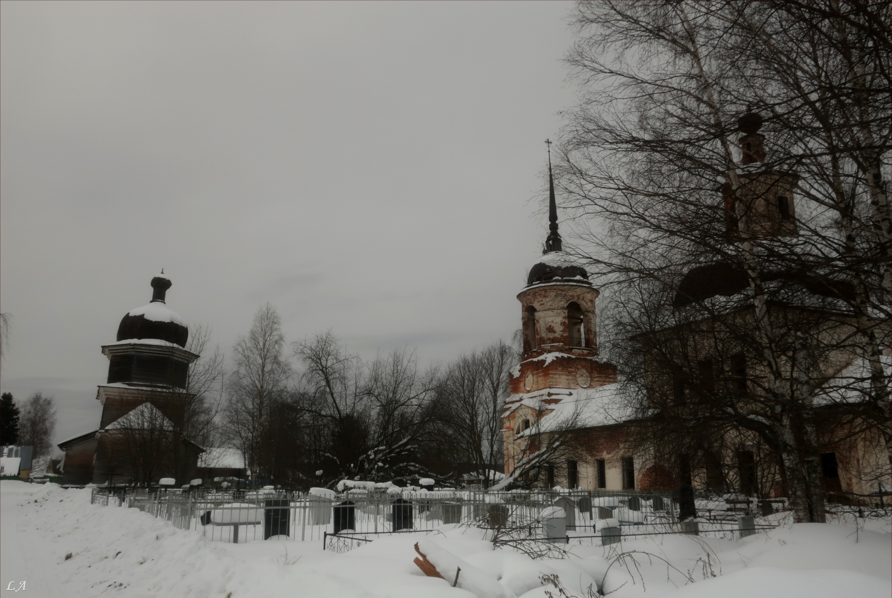 Храмы деревни Возгрецовской фототренер Александр Мамакин Творческий Союз Снежный Лев Lihgra Advenyture Фото Светланы Мамакиной Путешествие Фотосайт Север Архангельская область Вельский район деревня Возгрецовская Ильинская церковь Вознесенская февраль