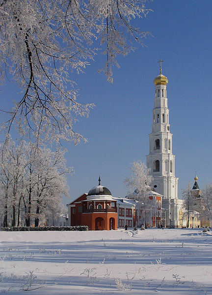 Угрешская Свеча(2) Колокольня, монастырь, пейзаж, зима