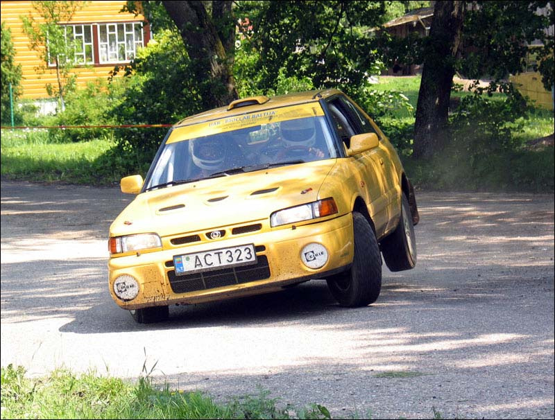 323 in action Mazda rally action