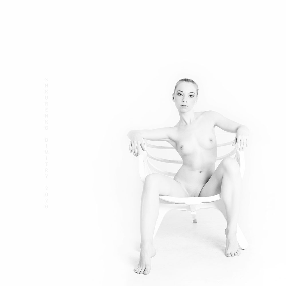High key studio portrait 