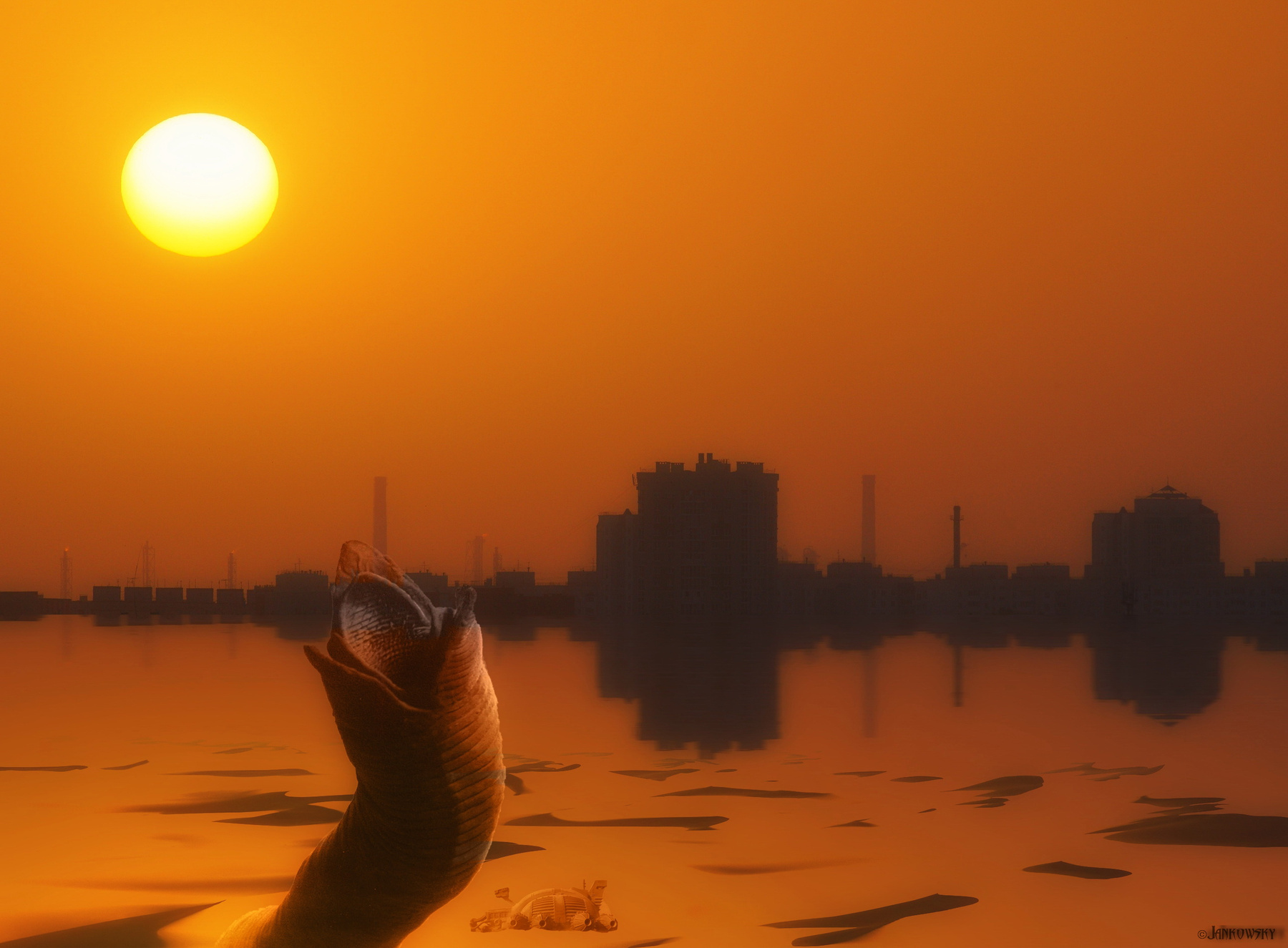 Sunset on Arrakis. "Spice" refinement complex пекло омск смог пыль нефтезавод дюна червь песок экология промзона
