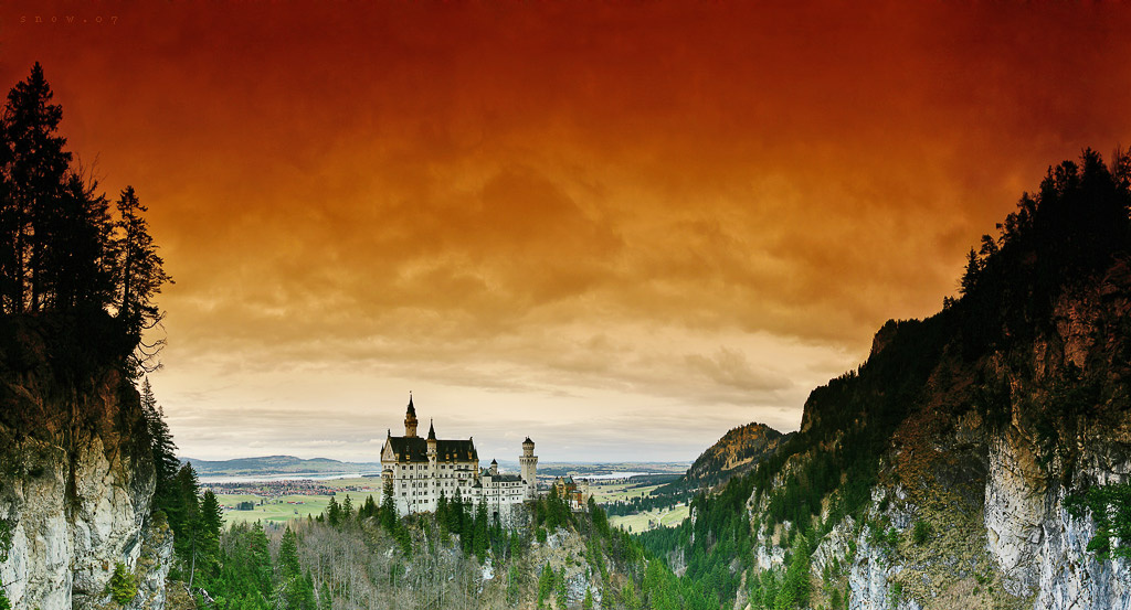 .neueschwanstein нойшванштайн замок панорама германия