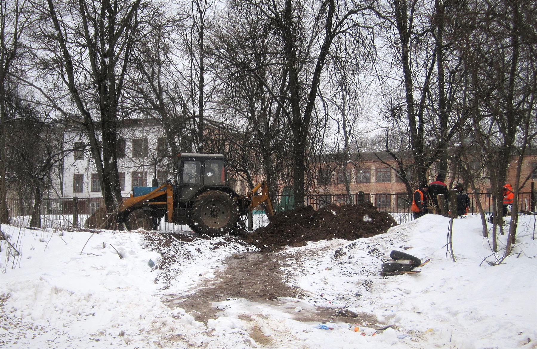 Белорус Белорус экскаватор канализация весна