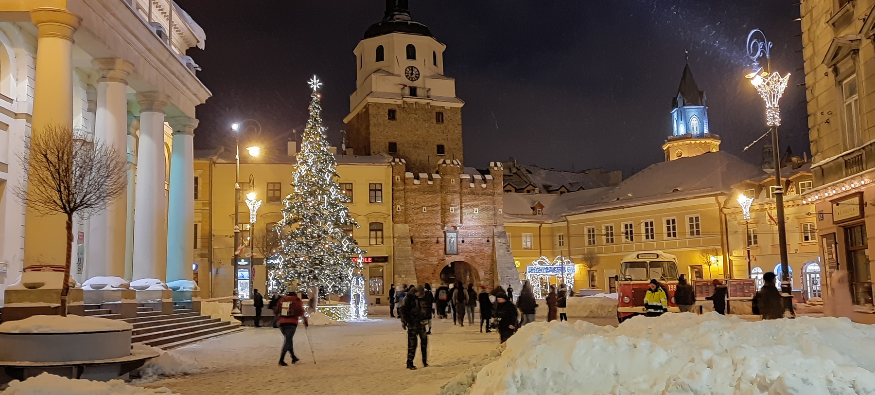 Город Люблин перед Рождеством Город Люблин Польша