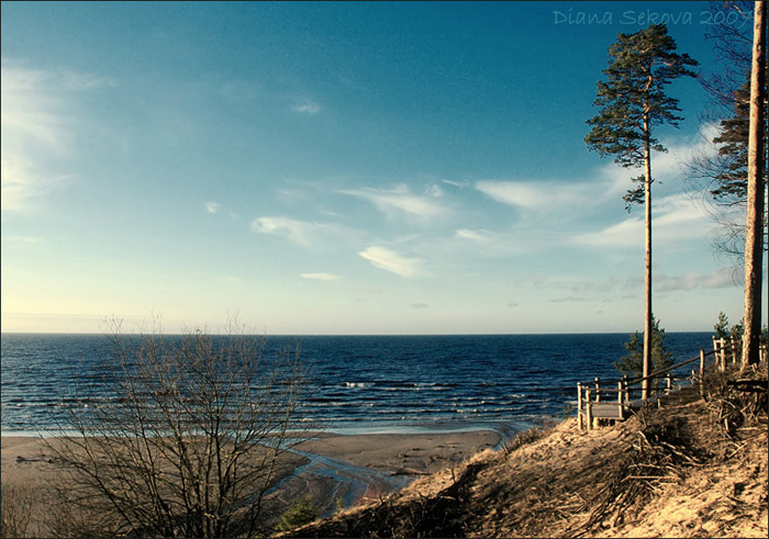 январь море, небо