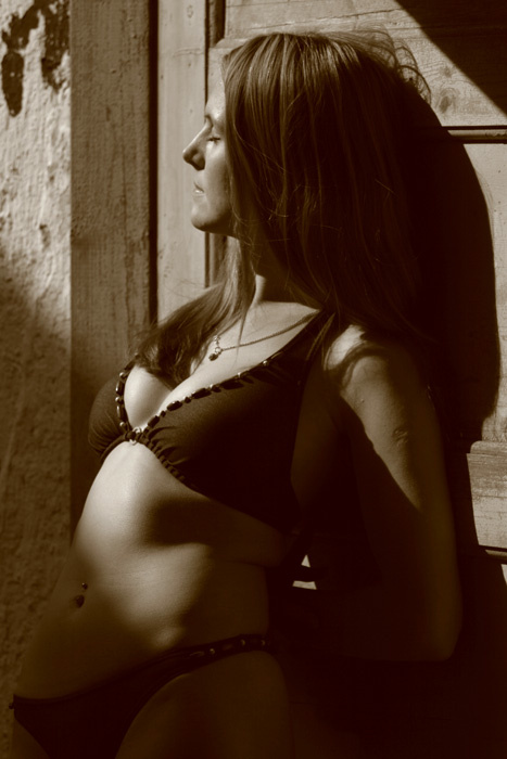 Waiting ruins, girl, bikini