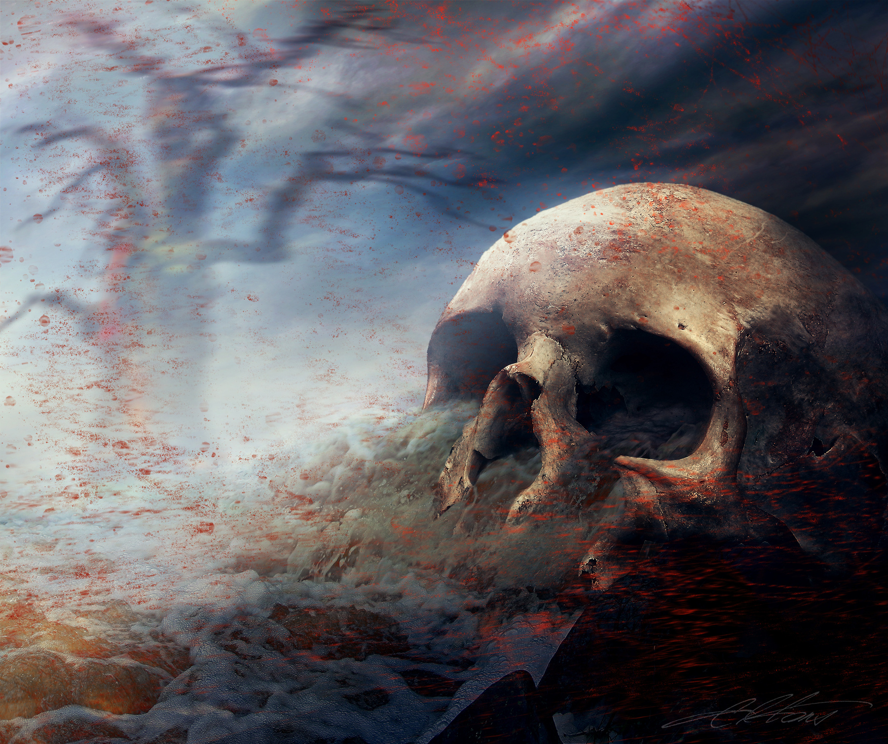Sin Flow II Digital Photo Art Gothic Scull Sin Flow Eltons Fantasies