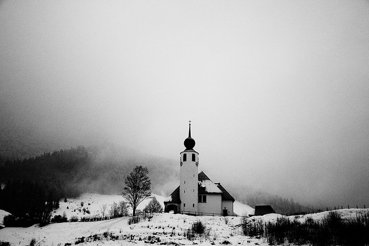 пейзаж с церковью 