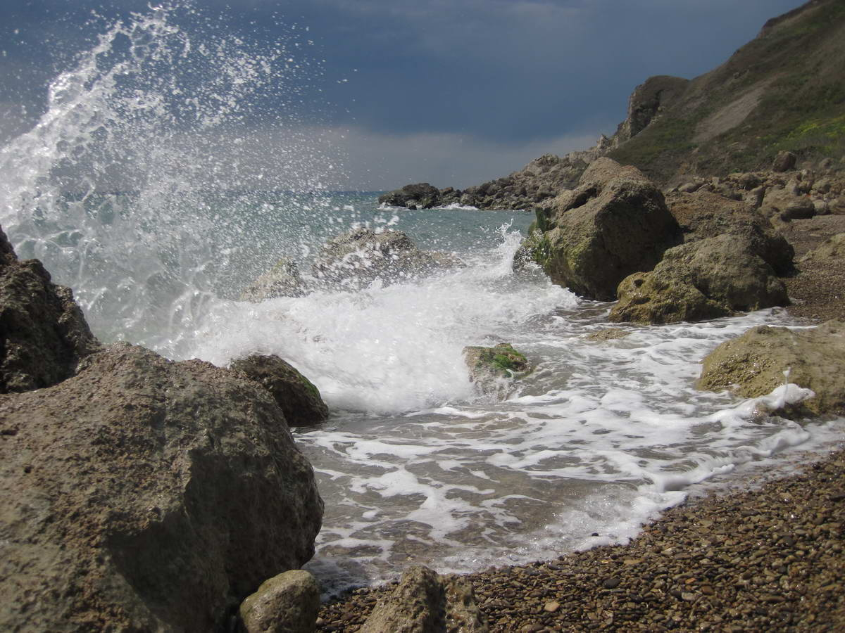 Брызги Море вода брызги камень небо