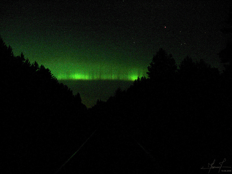 Северное Сияние летом на 59-й широте Aurora Borealis северное полярное сияние