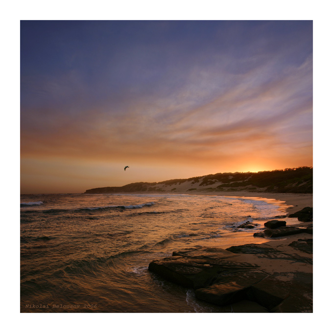 Evening colours at Norah Head закат океан пляж