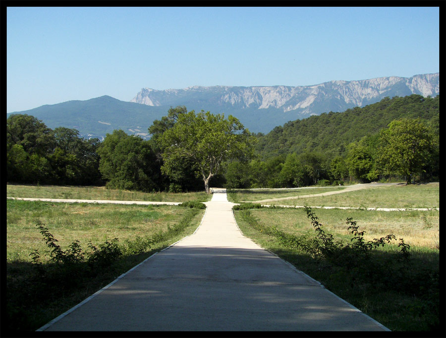 Панорама пейзаж горы дорога