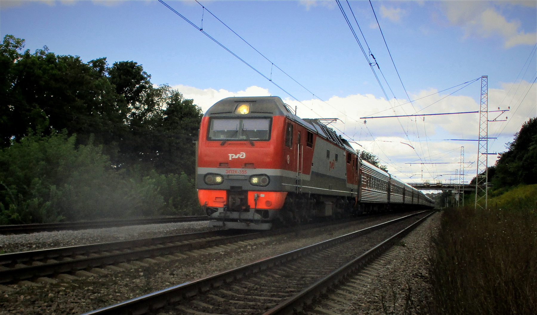ЭП2К - 355 ЭП2К электровоз осень железная дорога