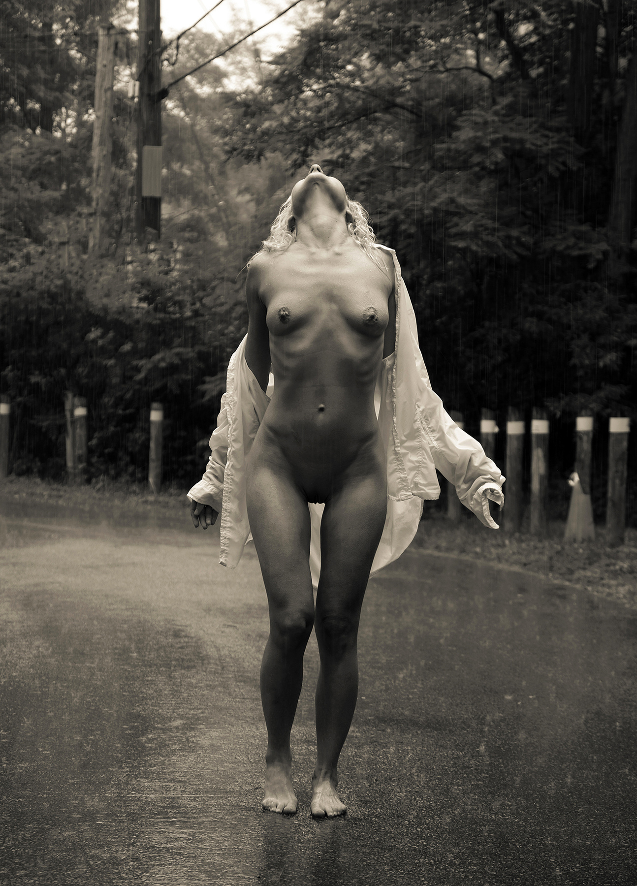 rain nude naked sexy body model erotic