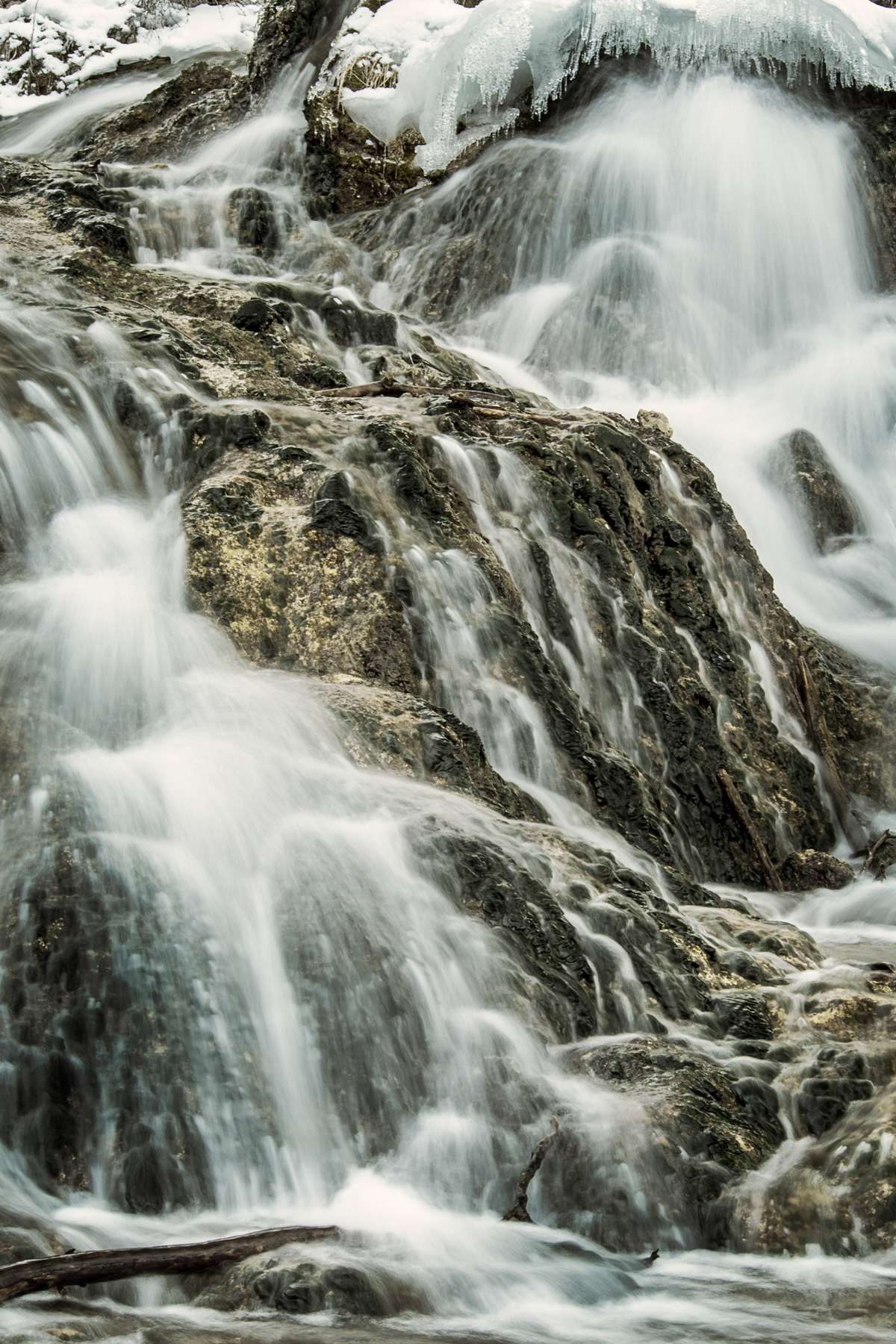 Зимний водопад Зима, водопад, река, ручей, вода, камен, горы