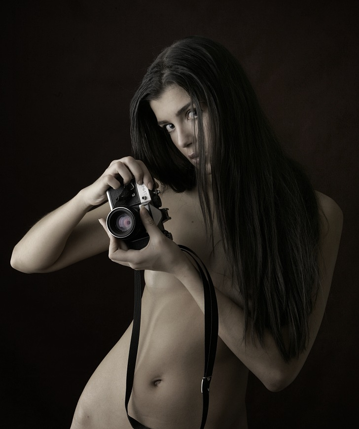 Зенит Девушка фотоаппарат