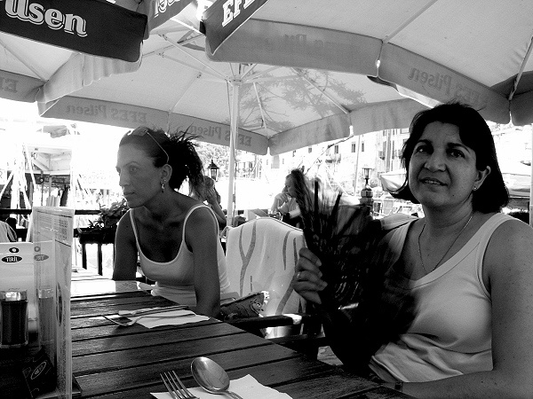 (for)(about) fan and lady 