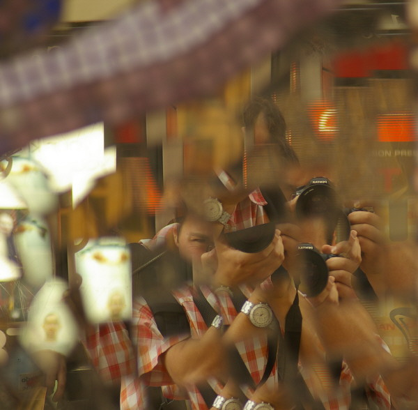 self portrait Mirrors, Pentax, Photo
