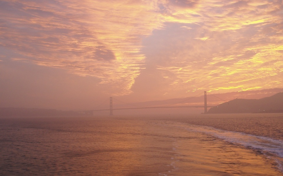 Golden Gate Океан Мост Закат