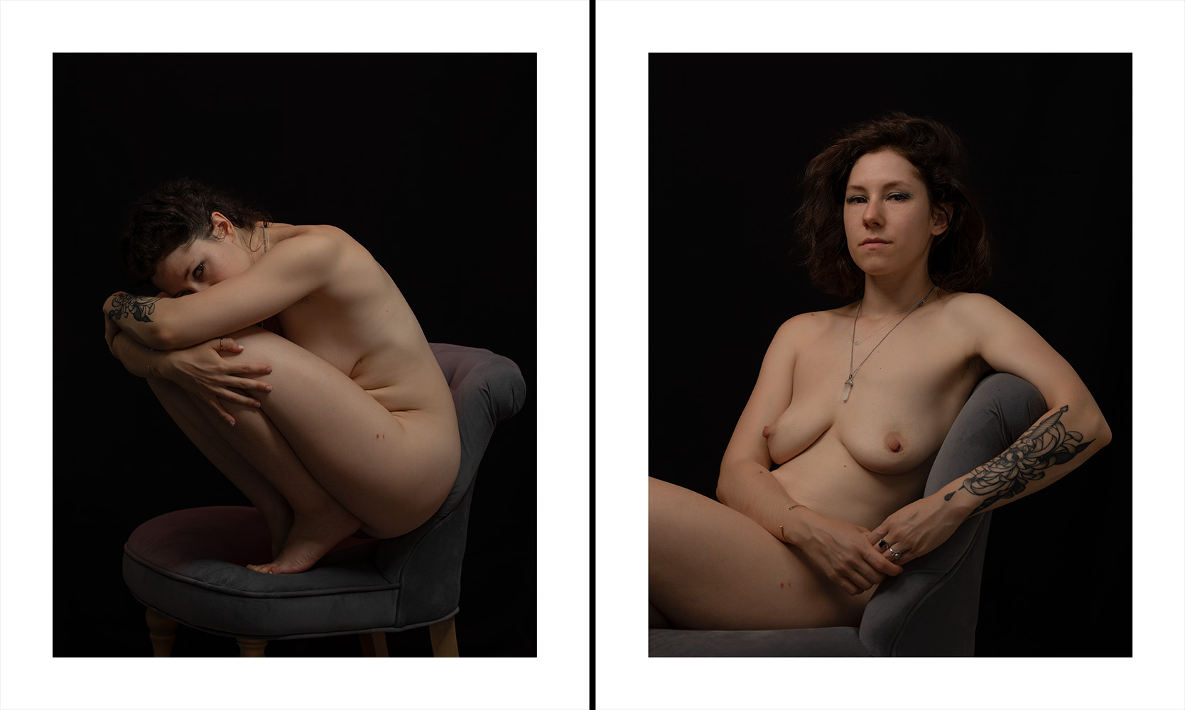 From One Skin to Another: The Intimate Evolution Young Women Studio Shot Sensuality Portrait Beauty Femininity Human Skin intimate duality self-acceptation torments soul