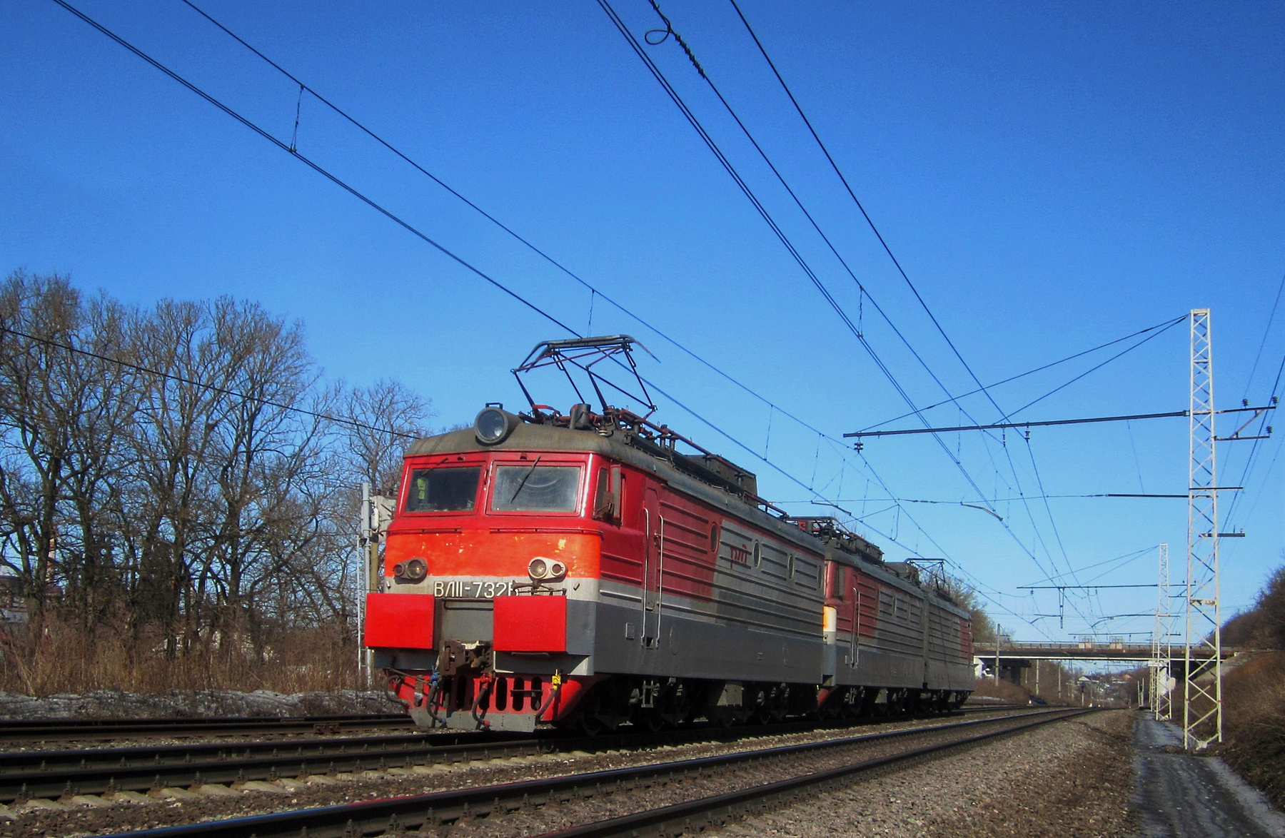 ВЛ11 - 732Б ВЛ11 электровоз весна железная дорога